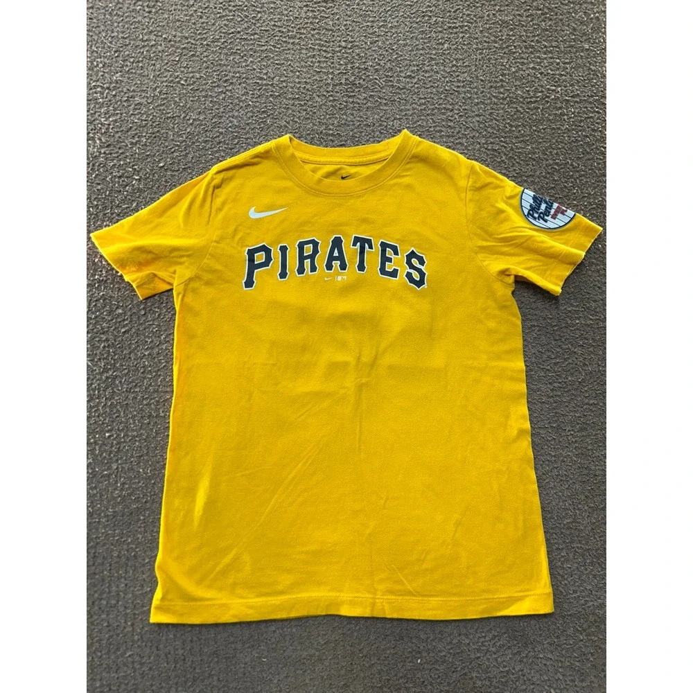 Nike Pittsburgh Pirates Castillo 10 Youth Large Yellow MLB Baseball T-Shirt